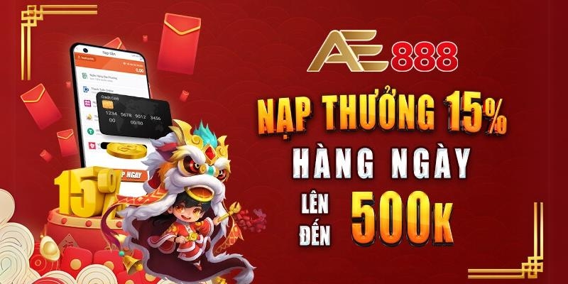 Khuyến mãi tặng 15% tiền nạp cho các lần tiếp theo mỗi ngày